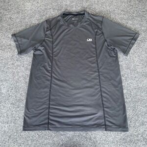 Outdoor Research Shirt Mens Small Gray Short‎ Sleeve Hiking Performance Athletic